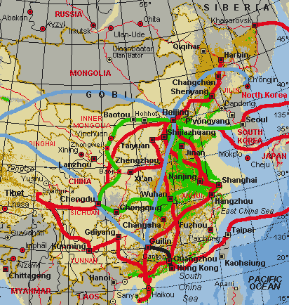 Map of the current and previous art trips