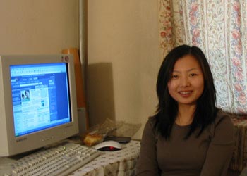 Sandy at the office