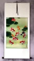 Gold Fish & Flowers - Asian Wall Scroll