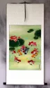 Gold Fish & Flowers - Asian Wall Scroll