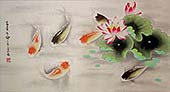 Chinese Koi Fish Watercolor Painting