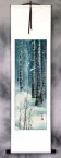 Birch Forest Winter Cranes Wall Scroll