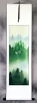 Companions Asian Cranes Landscape Wall Scroll
