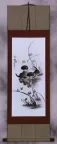 Charcoal Kittens and Butterflies Wall Scroll
