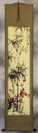 Black Ink Bamboo & Plum Blossom Scroll