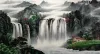 Waterfall Hanging on the East Cliff - Large Landscape Painting