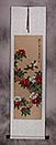 Mountain Tea (Camellia Flower) and Finches Wall Scroll