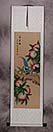 Many Good Wishes and a Very Long Life Peach Tree Wall Scroll