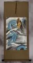Blue Chinese Dragon - Silk Wall Scroll