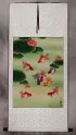 Gold Fish & Flowers - Asian Wall Scroll