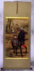 Warrior Saint Guan Gong on Horse - Partial-Print Wall Scroll