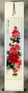 Red and Pink Peony Flower Wall Scroll