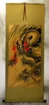 Flying Chinese Dragon - Asian Wall Scroll