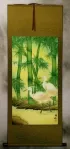 Big Egrets and Green Bamboo Wall Scroll