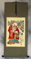 God of Longevity - Woodblock Print Wall Scroll
