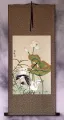 Egrets and Lotus Flower Wall Scroll