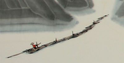 Chinese Landscape Artwork Close Up View